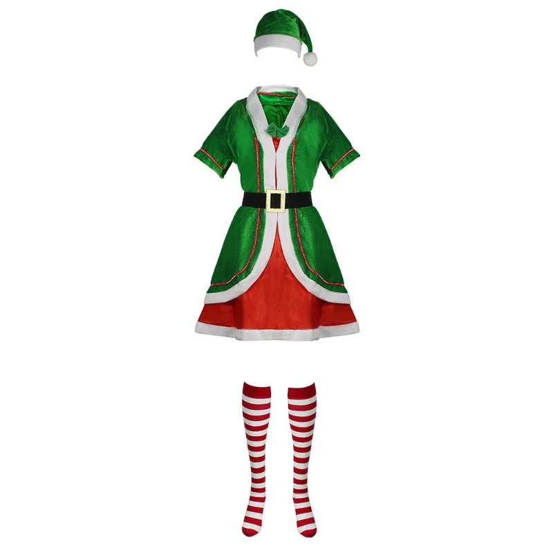 

2025 Green Christmas Cosplay Costume | Festive Holiday Uniform with Alluring Style, Stage Performance Outfit for Themed Parties