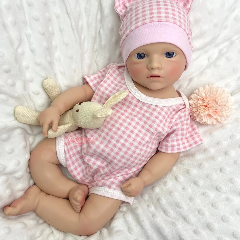 Lifelike Detailed 20Inch Open Eyes Pure Silicone Reborn Doll Premium Art Reborn Girl Washable Doll for Serious Collectors
