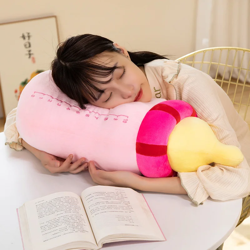 40/65CM New Milk Bottle Stuffed Plush Pillow Cushion Funny Cartoon Boba Plush Soft Toys Birthday Gifts