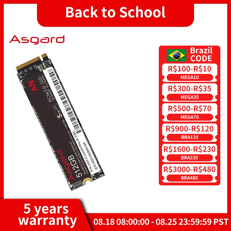 Asgard ssd nvme me AN3.0 512G1TB M.2 NVMe SSD PCIe3.0X4 Internal solid state drive m.2 nvme 2280 3300MB/s for Laptop Desktop