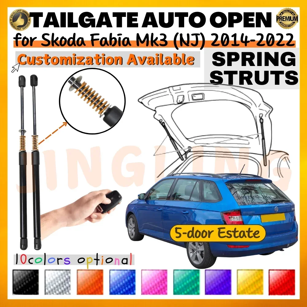Qty(2) Trunk Struts with Spring for Skoda Fabia Mk3 (NJ) 5-door Estate 2014-2022 Rear Tailgate Boot Dampers Lift Supports Shocks