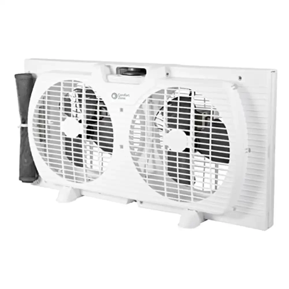 Twin Window Fan Quiet 3-Speed Control Reversible Airflow Portable Design Dual Exhaust Fan