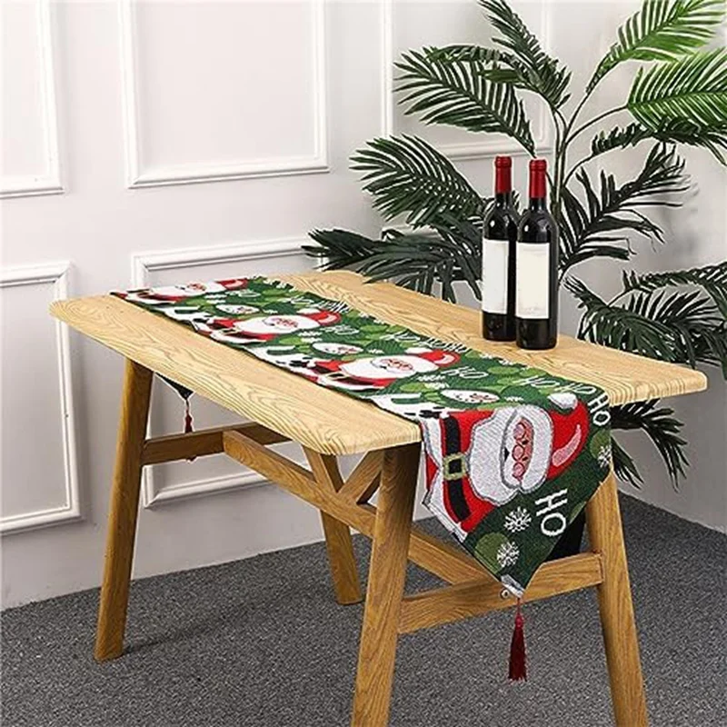 Christmas Tablecloth Christmas Pattern Table Runner Tablecloth Washable Dacron Tablecloth For Christmas,Winter,Holiday Durable