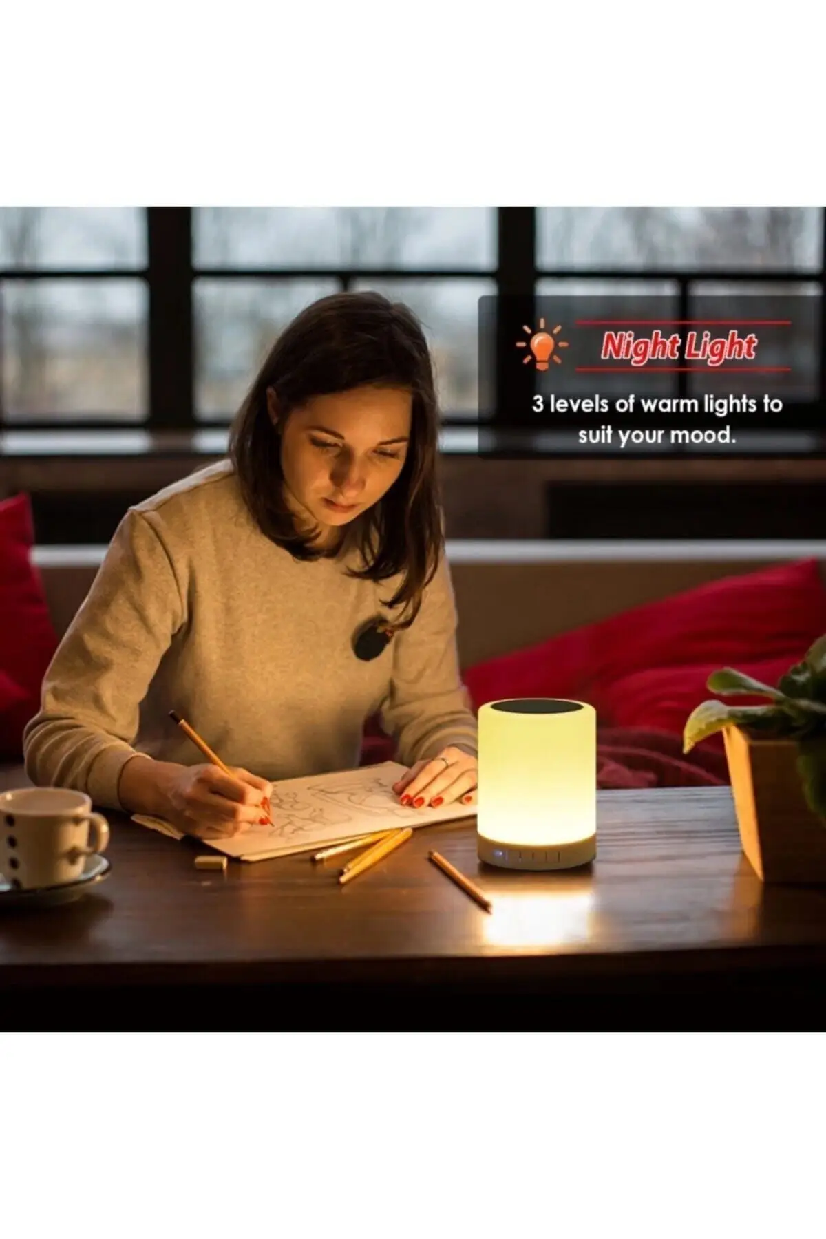 Lámpara táctil de luz nocturna, altavoz inalámbrico con Bluetooth, carga Usb, colorido, multifuncional, tendencia 2022