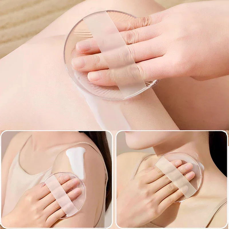 Soft Silicone Gel Powder Puff Sponge For Body Lotion Face Foundation Transparent No Powder Eating Powder Puff Applicator Tools