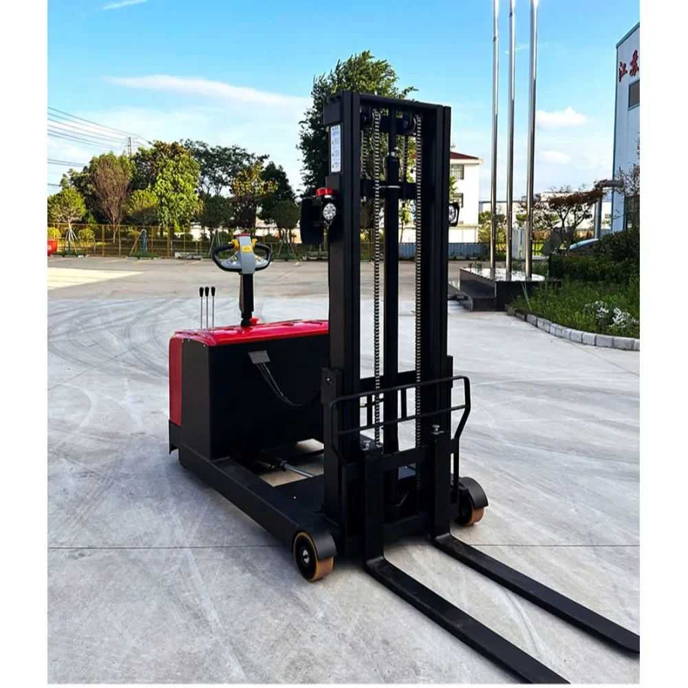 Small electric stacker forklift hydraulic lift loading and unloading shovel forklift