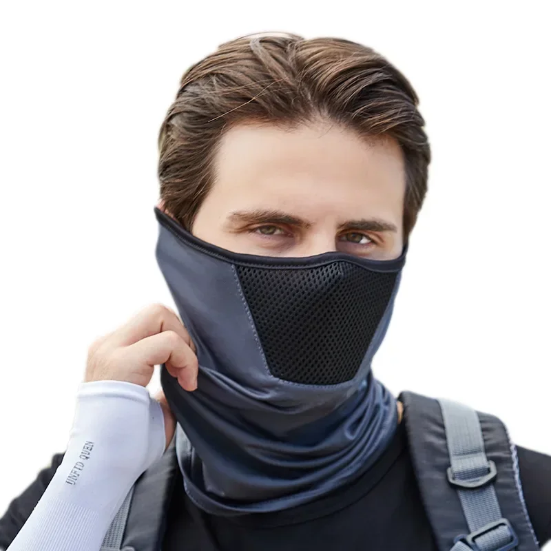 Masque de randonnée en plein air pour hommes, masque de cyclisme, écharpe respirante, cou, sport, moto, été, protection solaire ultra UV, couverture qualifiée ale