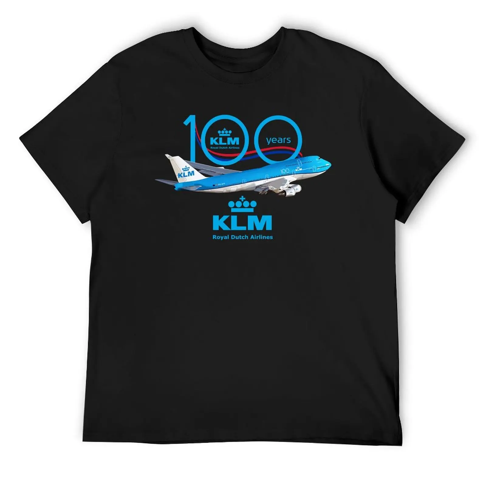 

100 Years Boeing 747 Klm Royal Dutch Airlines T-Shirt korean fashion cute clothes Blouse workout shirts for men