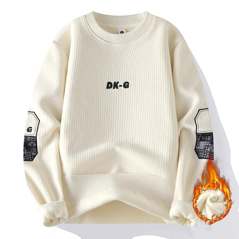

Осень-зима, свободный крой в корейском стиле, мужской свитер, новый утолщенный теплый трикотаж, базовый слой, удобный мужской свитер