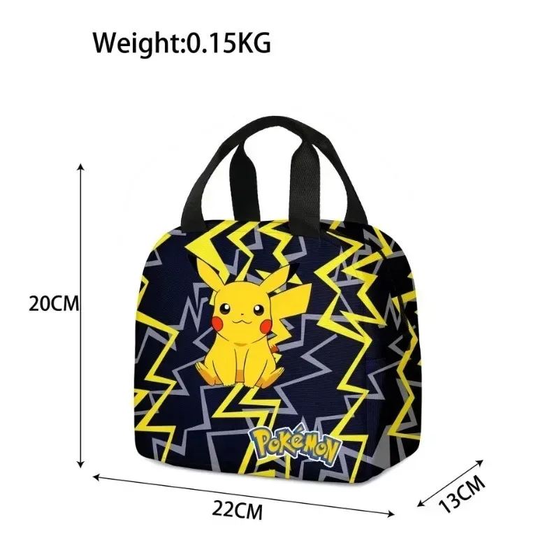 Pikachu Three-piece Student Backpack Schoolbag Pencil Case Pokémon Lunch Bag Large-capacity College Bag Fashion Cute Cartoon New