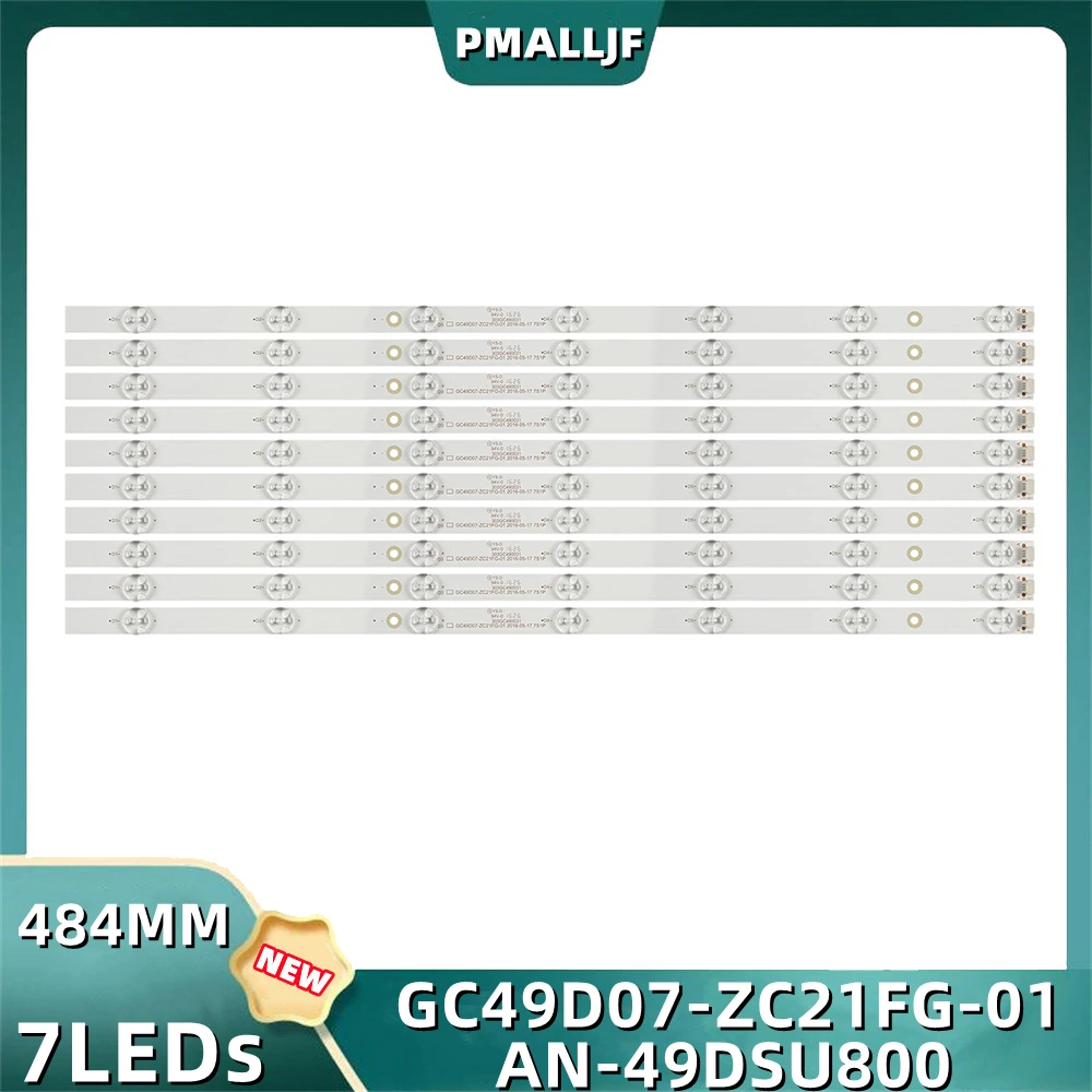 

10Pcs/Set LED Backlight Strip For Philips 49PUF6261T3 GC49D07-ZC21FG-01 303GC490031 GC490M06 AN-49DSU800 7LEDs 485MM