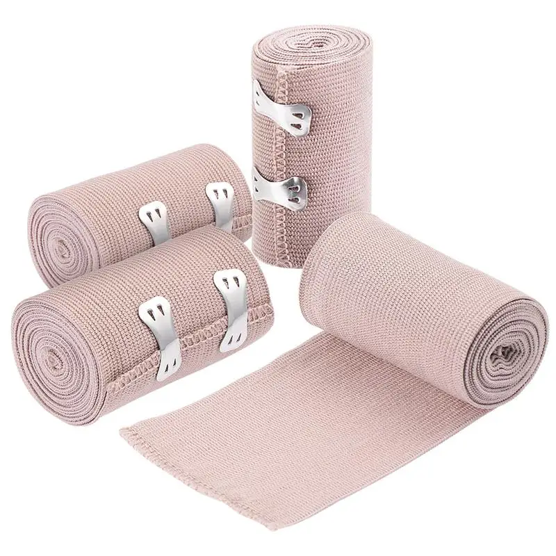 Healifty-Bandages élastiques de qualité supérieure, bande de compression ronde, bandage pour les bras, les jambes, le rinçage de la poitrine, 4 pièces