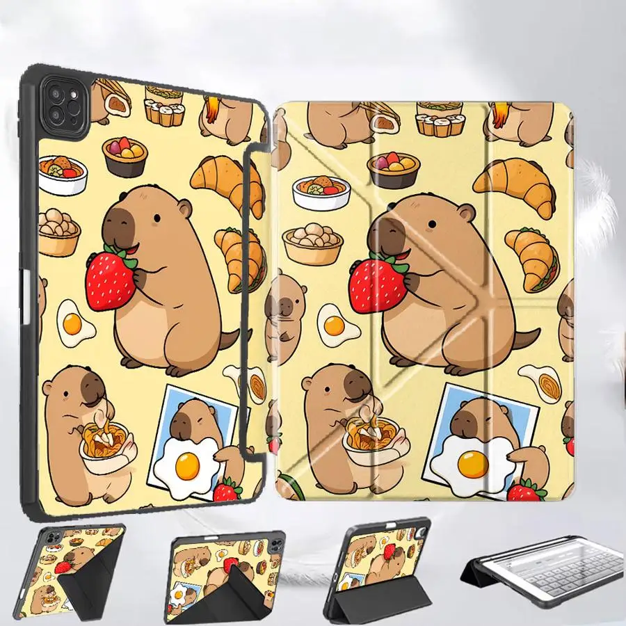 

Чехол-держатель для планшетов iPad Pro 2025, Mini 6, 7, Air 4, 5, M3, M2, M4, 11 дюймов, Pro 11-го, 10-го, 9-го, 8-го, 7-го поколений, 12.9 дюймов, с забавным дизайном Капибара
