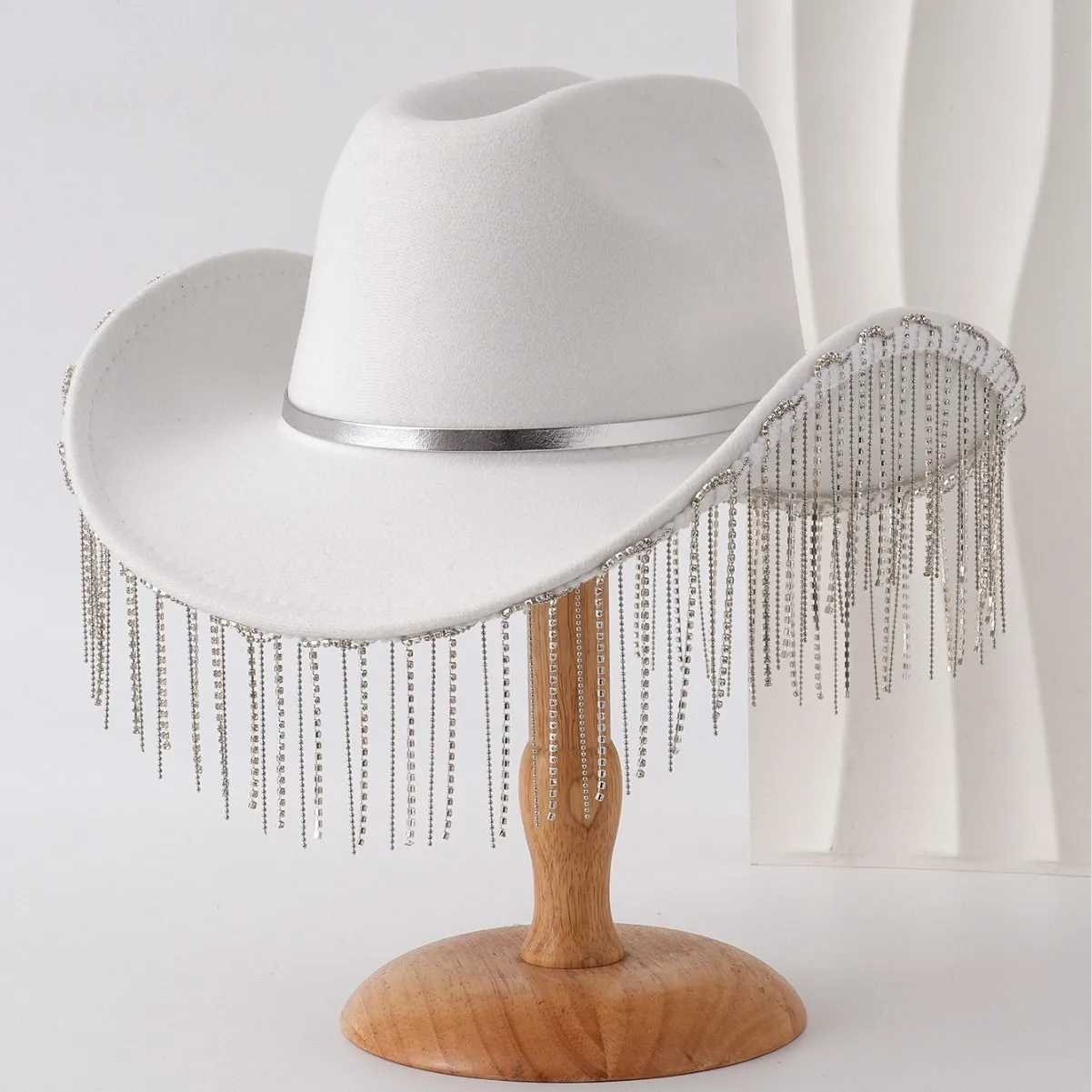 HongLuan Black Glitter Costume Hat Adult & Cowboy Hats Rhinestone for Woman, Cowboy Cosplay Female Accessories & Cowgirl Cap