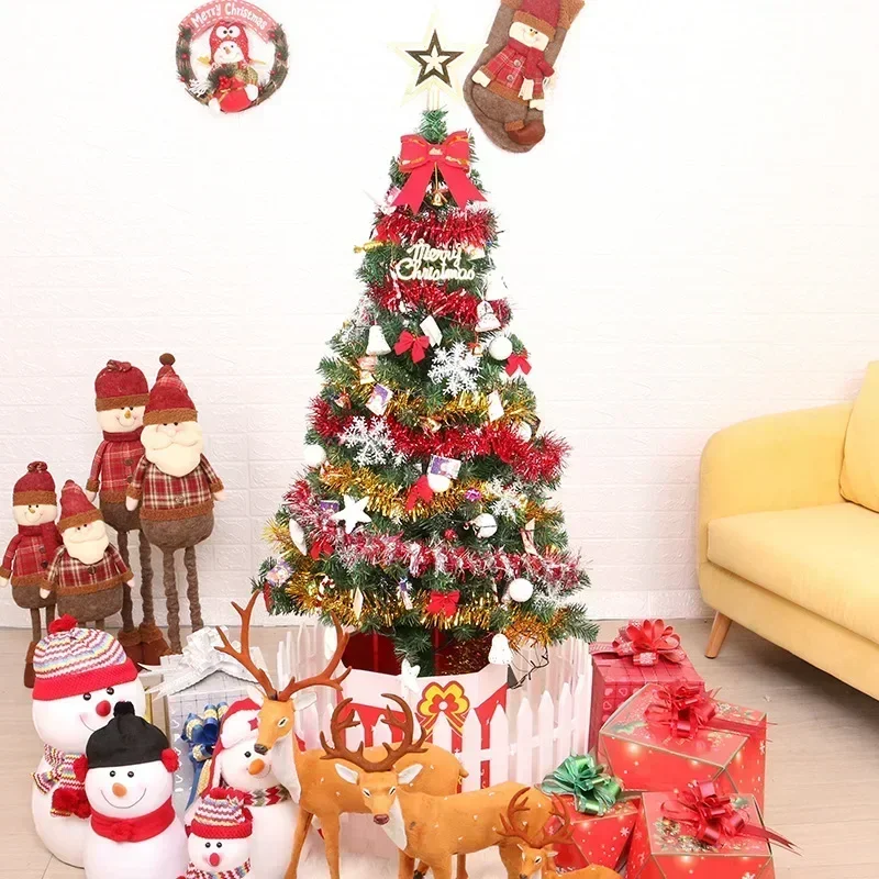 150CM 127PCS/Set Artificial Christmas Tree Christmas Decoration Set Holiday Decor Light String Foldable 2025 Christmas Tree