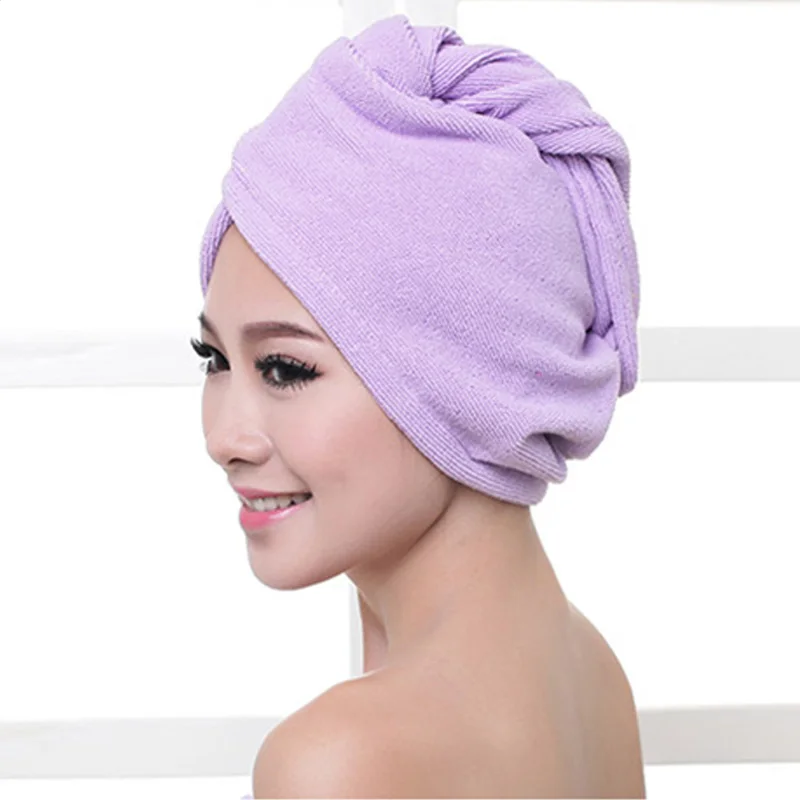 1pcs  Microfibre After Shower Hair Drying Wrap Womens Girls Lady\'s Towel Quick Dry  Hat Cap Head  Bathing Tools Turban