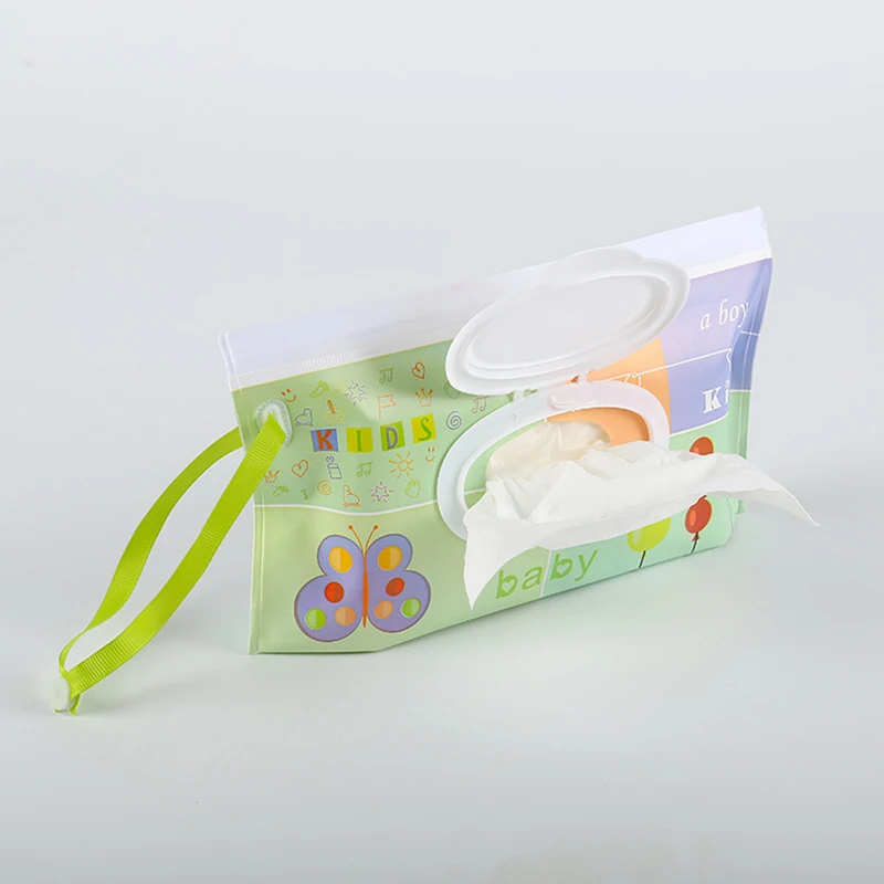 1PC EVA Baby Wet Wipe Pouch Wipes Holder Case Flip Cover Snap-Strap Reusable Refillable Wet Wipe Bag Outdoor Useful Tissue Box