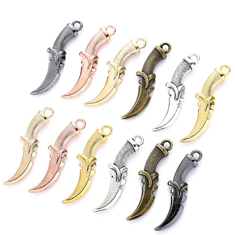 20Pcs Zinc Alloy Weapons Knives Daggers Charms Fit Jewelry Pendant For DIY Necklace Bracelet Jewelry Making Findings