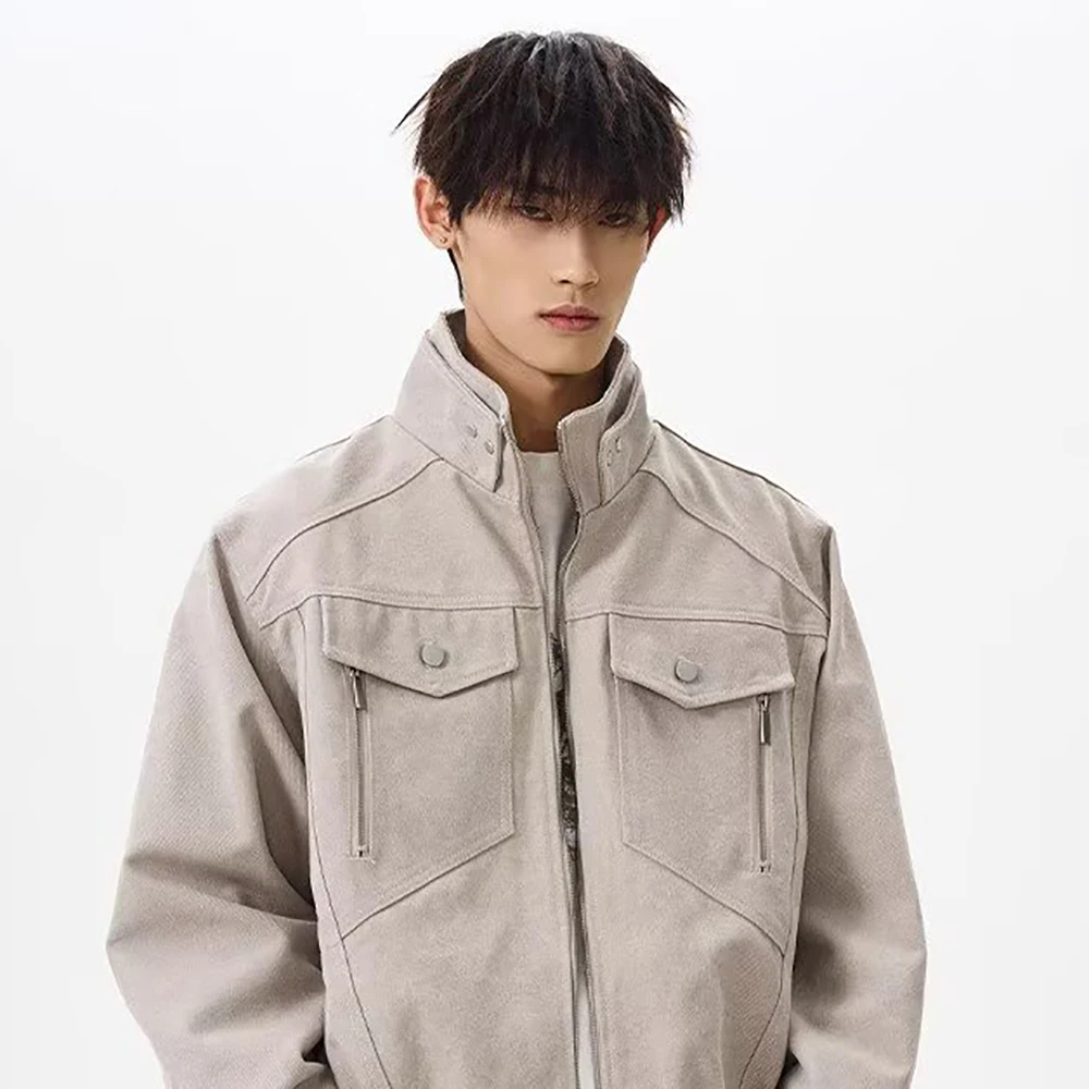 

American retro multi-pocket washable workwear casual comfort jacket, men's spring loose cleanfit jacket, trendy brand jacket