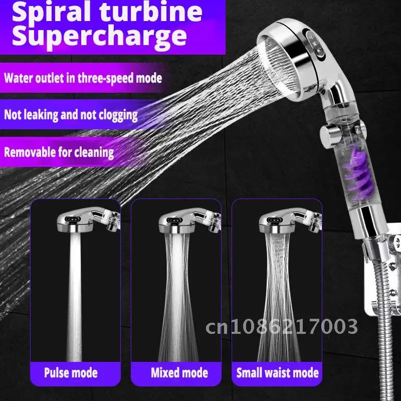 

Pressure High 3-Function SPA shower head with switch on/off button Shower Head Filter Bath Head Water Saving Shower Bathroom