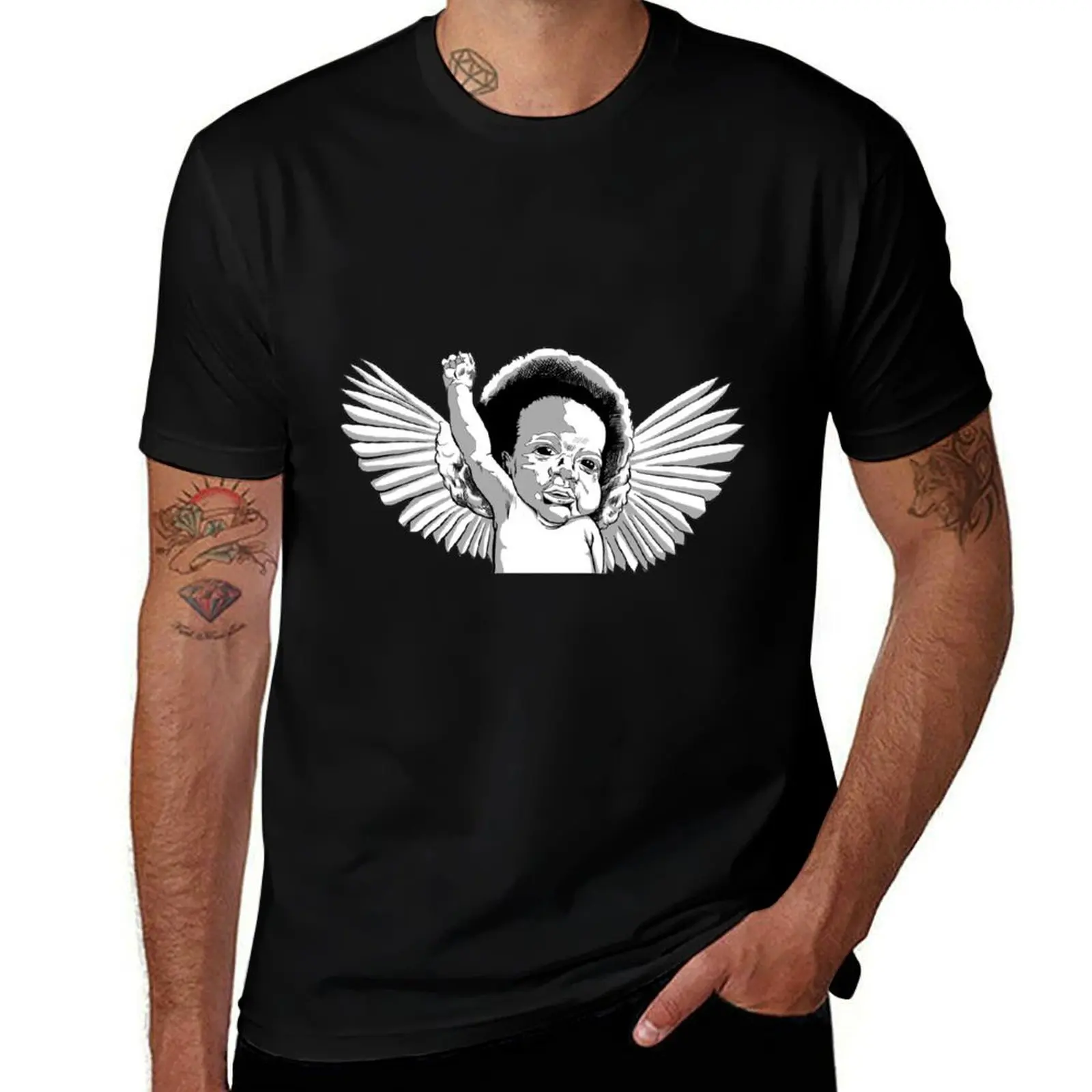 Militant Cherub T-Shirt Plus Size Gym Sports T-Shirt