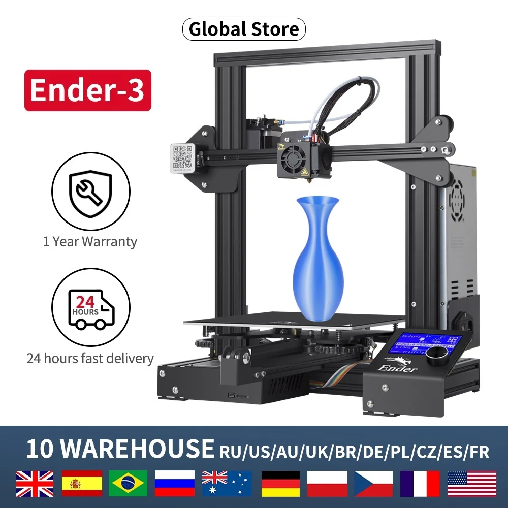 New! 3D Ender-3/Ender-3X 3D Printer 32 Bits Mainboard Open Source Printing Mask Resume Print With 220*220*250MM