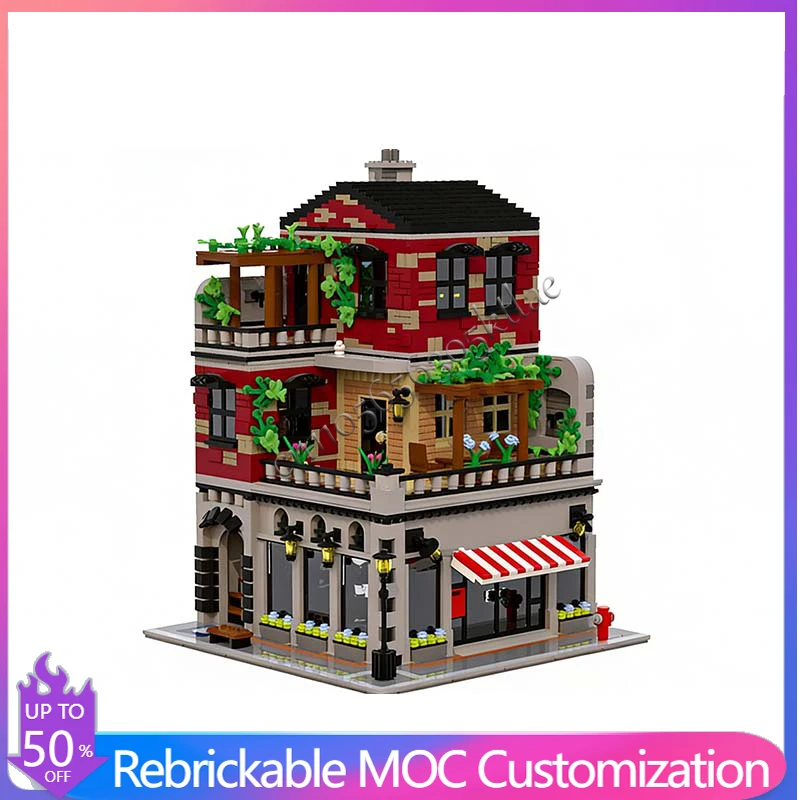 2940 Piezas, Casa, Calle, Gimnasio de Bíceps, MOC, Bloques de Construcción Modulares Personalizables, Diseño de Modelo, Juguete Educativo Popular para Festivales, Regalo DIY