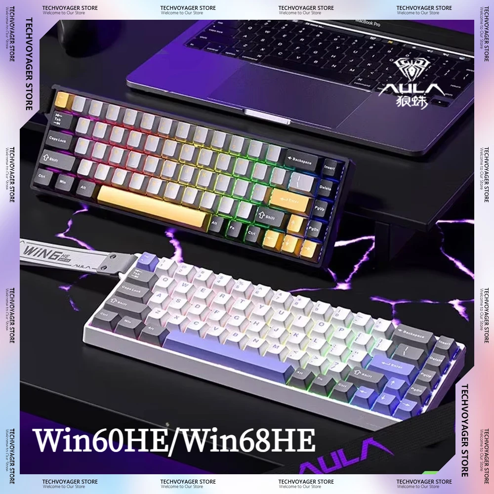 AULA Win60He Win68He Magnetic Switch Mechanical Keyboards 8k Hot-Swap Rgb Wired Custom Gaming Keyboard PC Office Esports Gifts