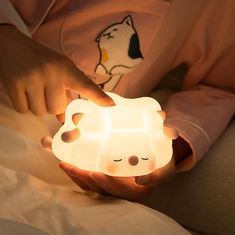 Little Sheep Sleep Night Lamp Children's Room Bedroom Bedside Lamp Baby Breastfeeding Eye Care Table Lamp Silicone Pat Lamp