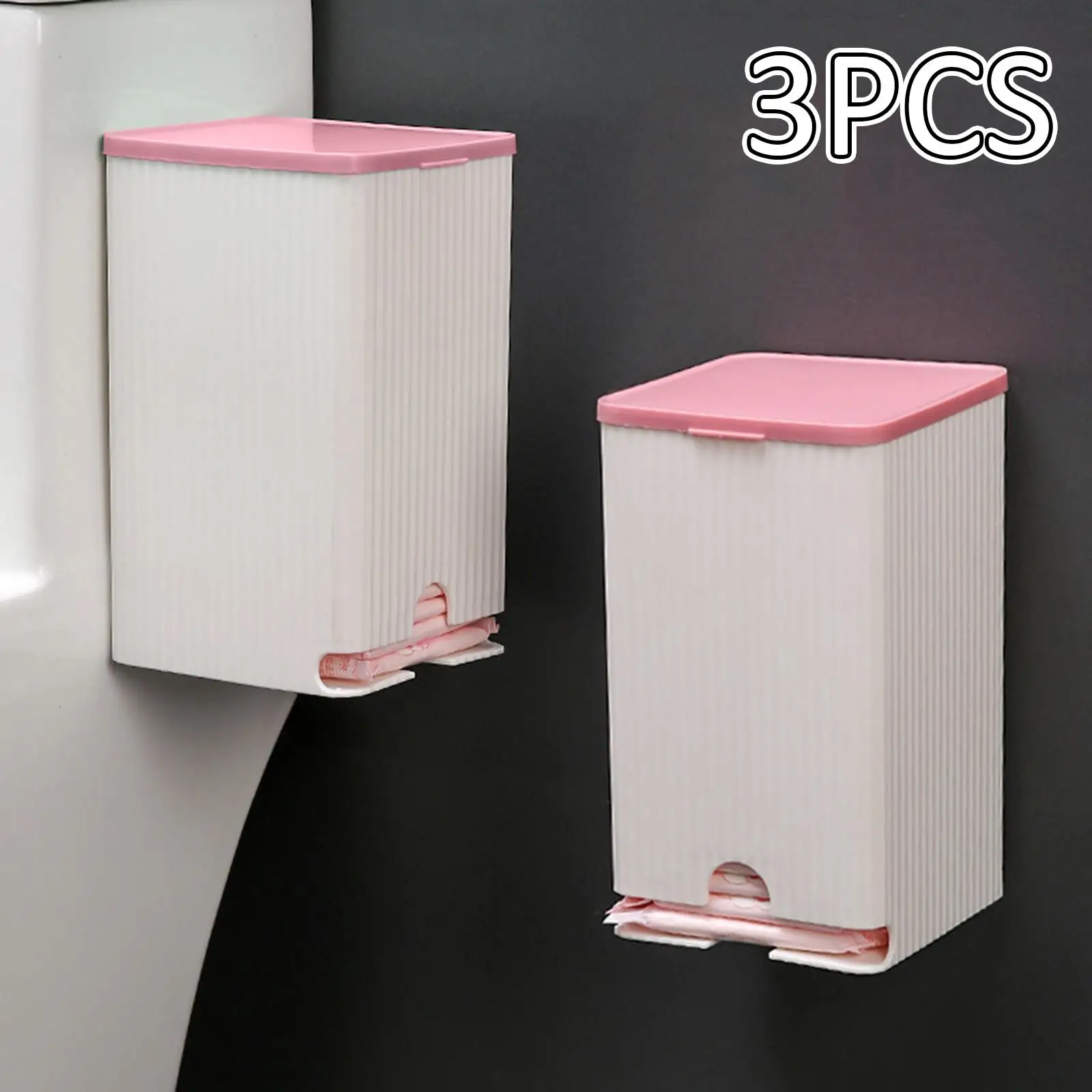 3 Pieces Wall Mount Storage Box Dustproof Holder for Bedroom Washroom Office