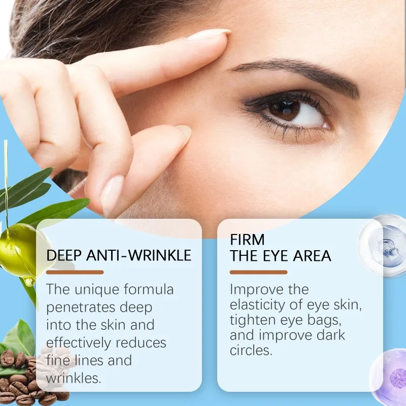 Esencia de polvo antiarrugas para ojos, belleza, hidratante, reafirmante, antiojeras, bolsas para ojos, eliminación, cuidado de los ojos, suero portátil