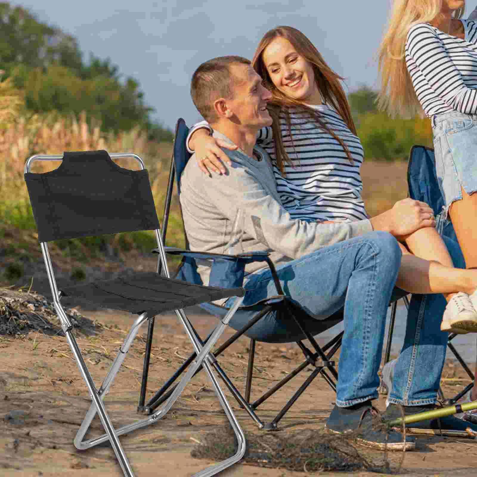 Fishing Folding Chair Outdoor Chairs Comfortable Stool Small Foldable Pocket Alloy Multi-function Stools Camping Accessory