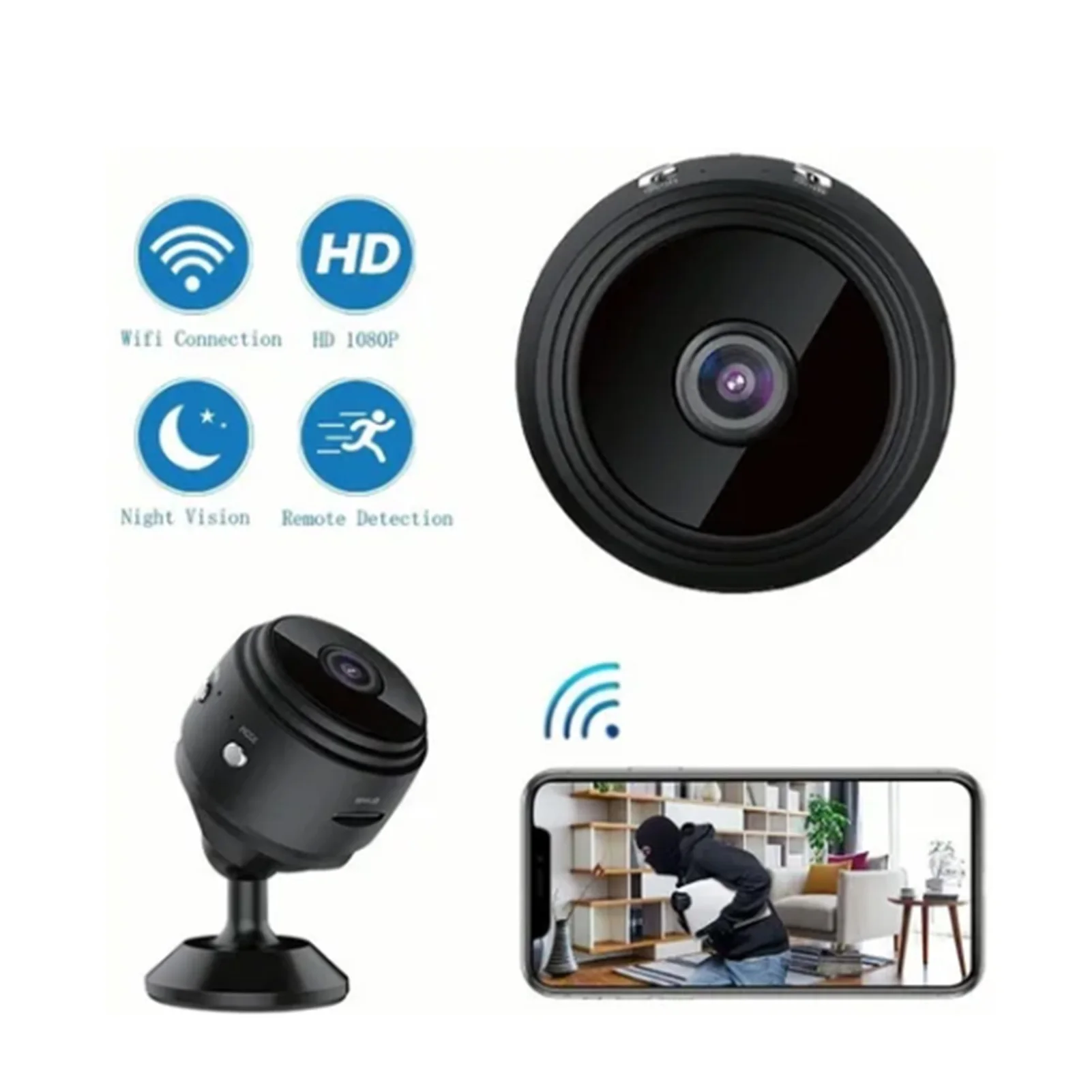 zk30 Wireless HD Camera 90 Degree Angle Smart Remote Camera 1080 Night Vision Camera with USB Cable