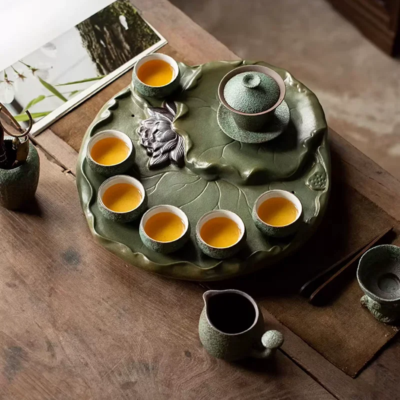 

Drainage Luxury Tea Tray Office Pot Valet Kitchen Tableware Living Room Hospitality Tea Tray Breakfast Bandejas Home Products