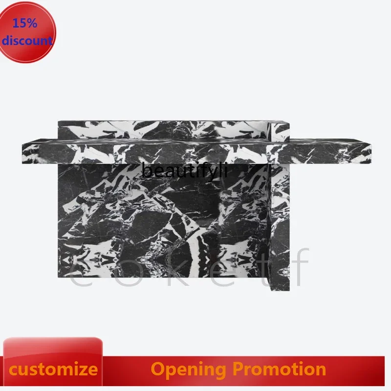 ss8350 Marble luxury stone home against the wall living room entrance table
