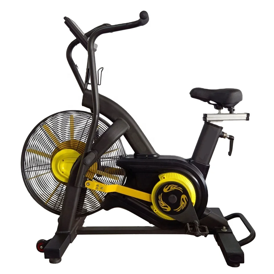 

Yellow Exercise Bike Cardio Training Fitness Air Bike