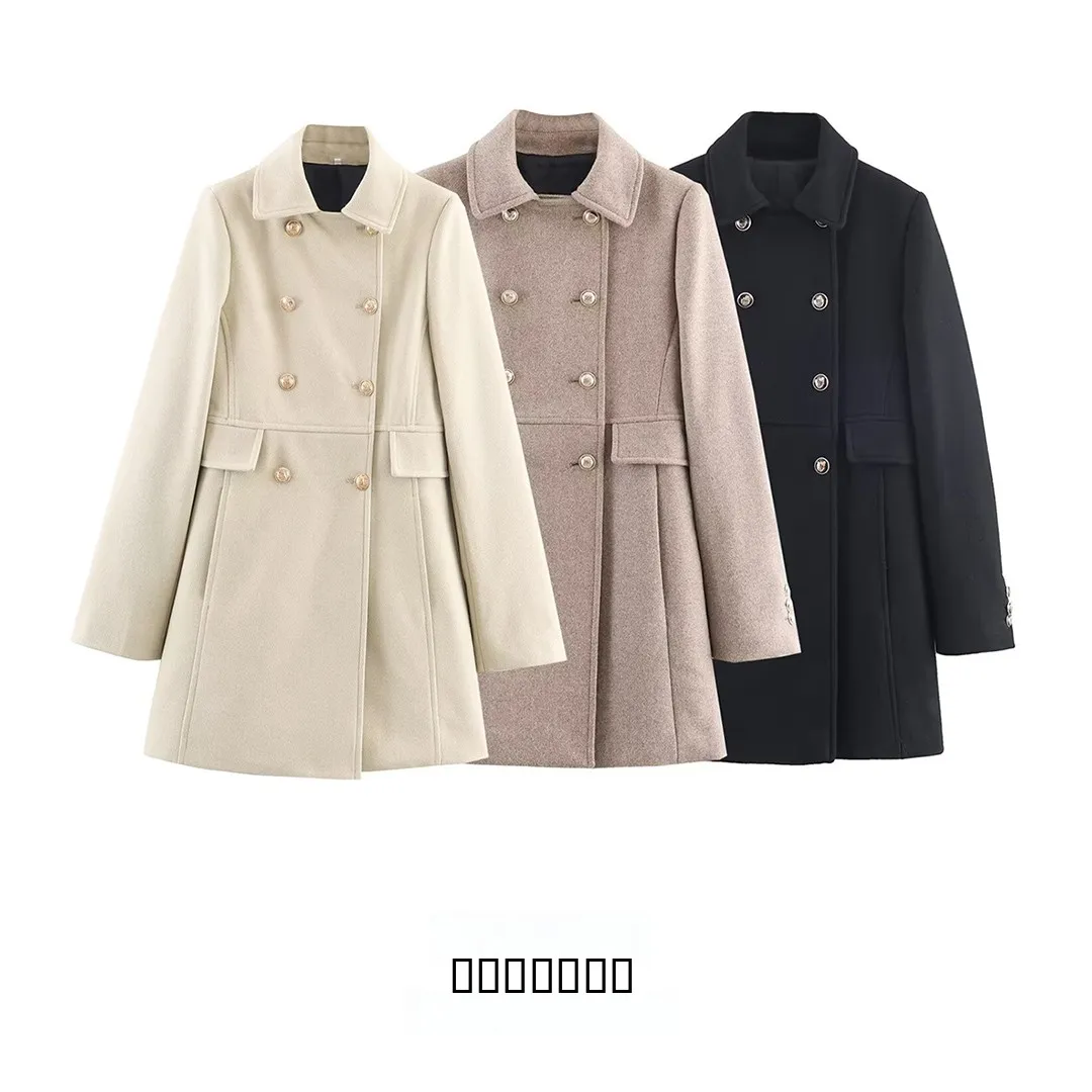 

KASLEAD New Faionable ort Double-Breasted Women's Coat Jaet 92934 Polyester Fiber 00% Autumn Season Ladies' Wear