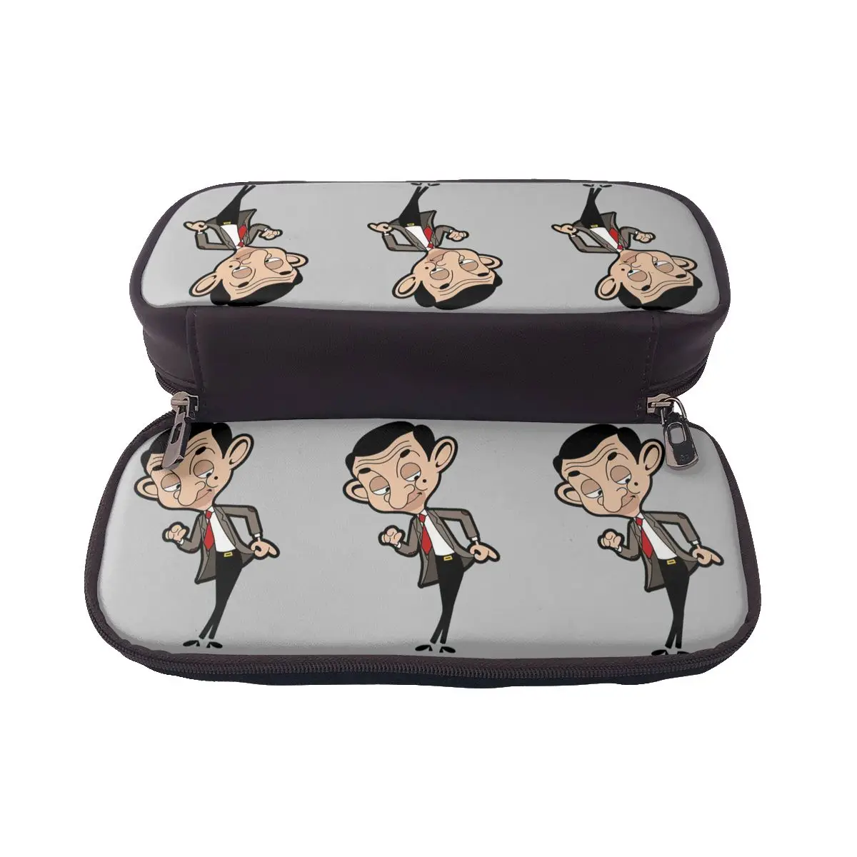 

Mr Bean Leather Pencil Case for Students Gifts Pen Box Pencil Bag Stationery Supplies Pen Holder Bag