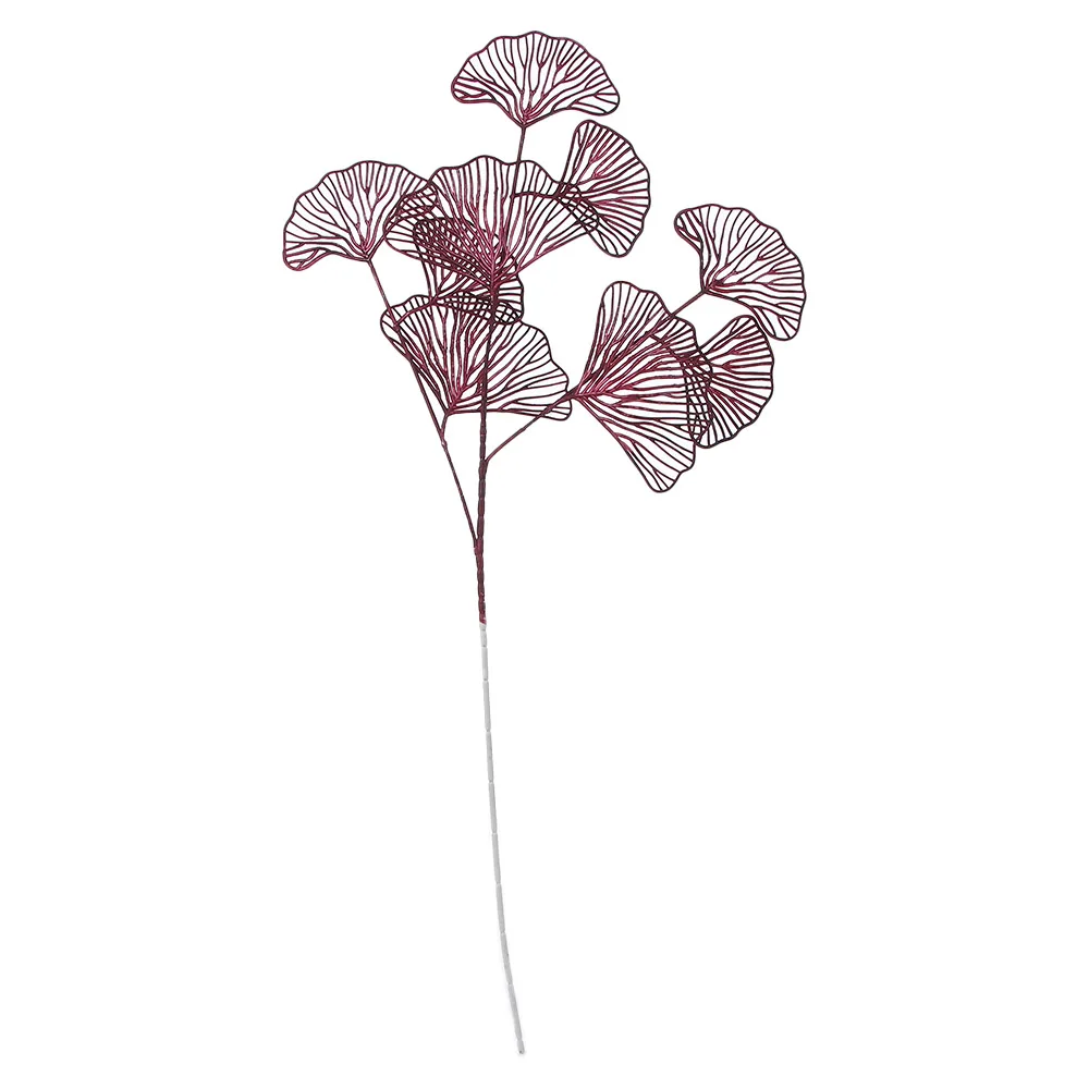

Artificial Wedding Shop Decor 3-pronged Home Decoration Ginkgo Leaf Party Supplies Fake Flowers Fan Leaf