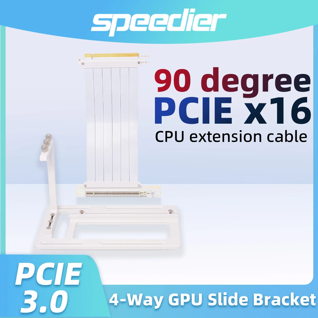 ADT-Link 4-Way Slide Vertical Graphics Card Mount External Bracket PCIe 3.0 X16 90 Degree GPU Riser Cable for Dock PC Case eGPU