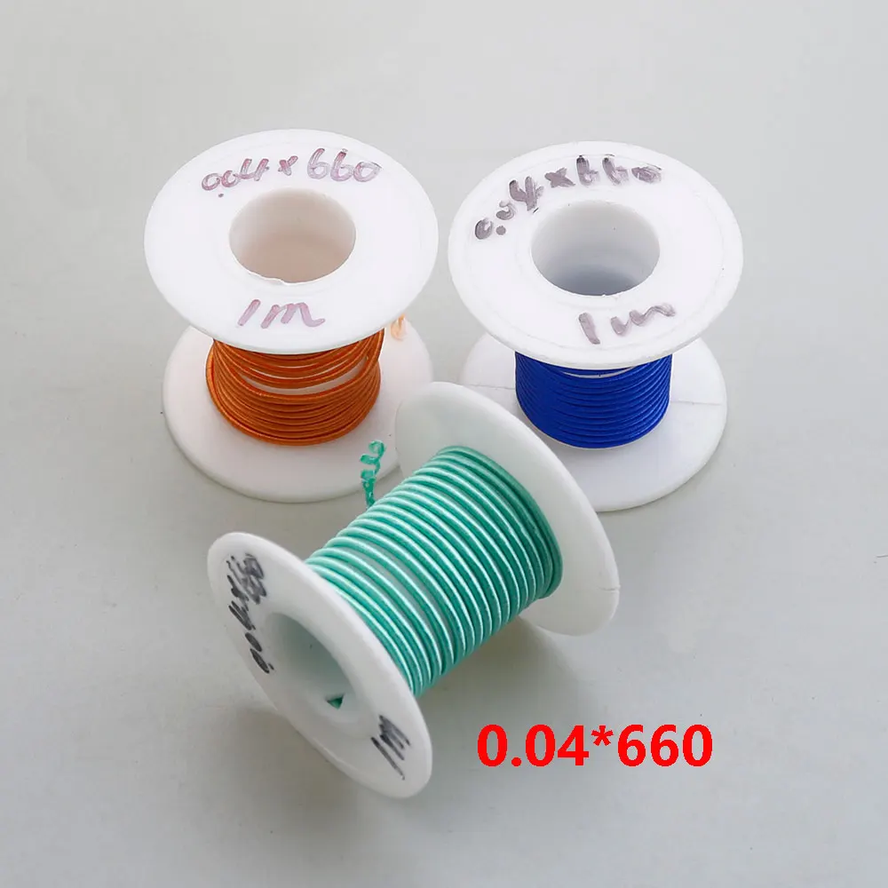 0.04mm x 660 shares New multi strand polyurethane enameled wire strands of silk covered wire natural silk envelope Litz wire