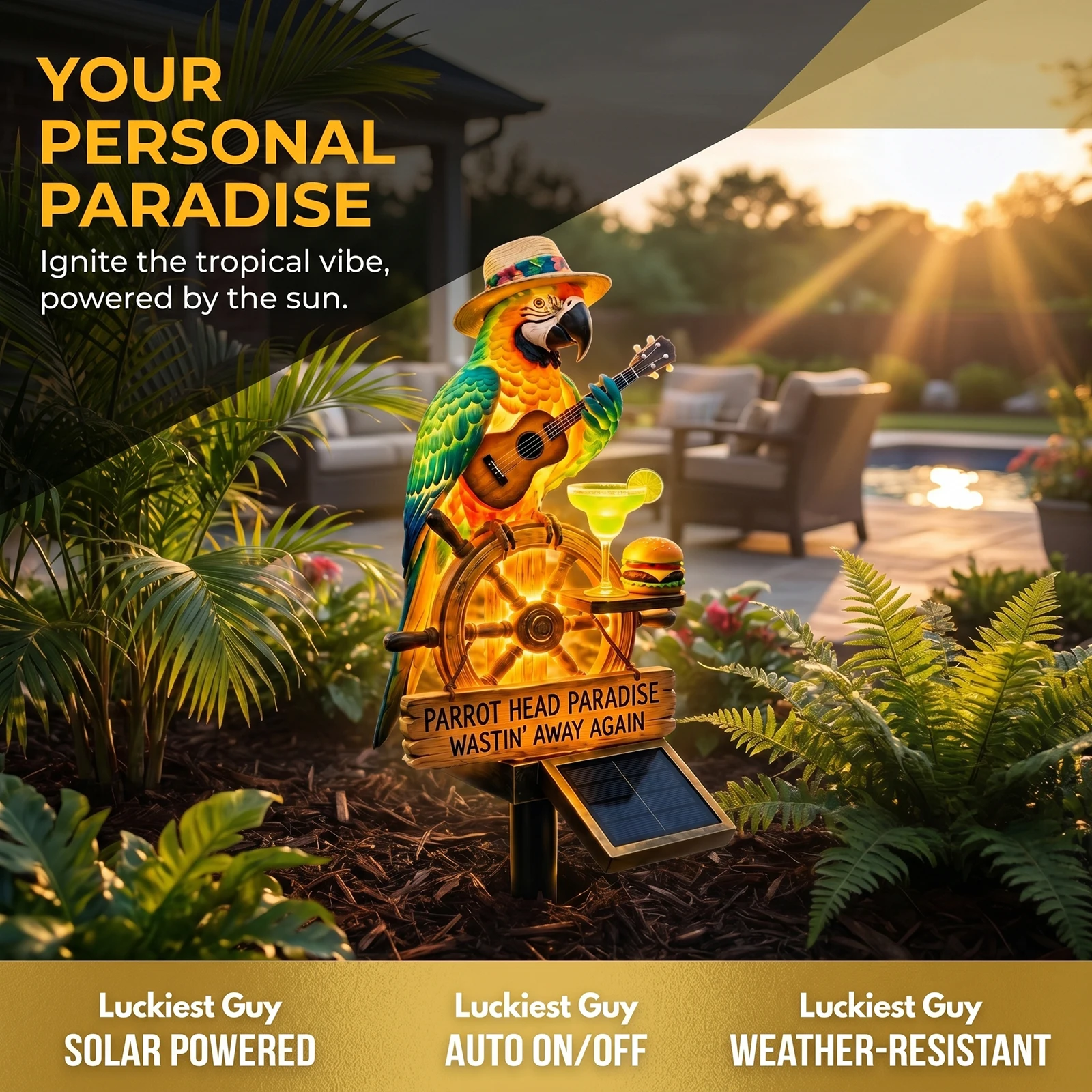 Solar Whimsical Decorative Lamp Weather Resist Outdoor Stake Lights Waterproof Garden Stakes Lamp for Patio/Lawn/Backyard Party