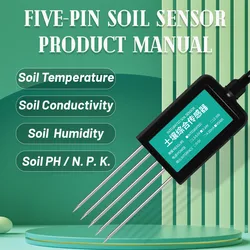 7 In 1 RS485 Soil Temperature Humidity Sensor PH Conductivity Detector Nutrient Salt Nitrogen Phosphorus Potassium Transmitter