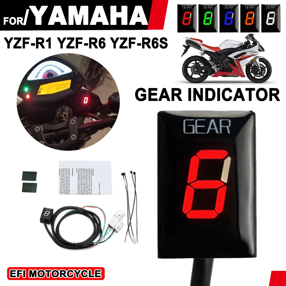 

For Yamaha YZF-R1 YZF-R6 YZF-R6s YZF R1 R6 R6S YZFR1 YZFR6 Motorcycle 1-6 Speed Gear Indicator Meter EFI Motorcycle Accessories