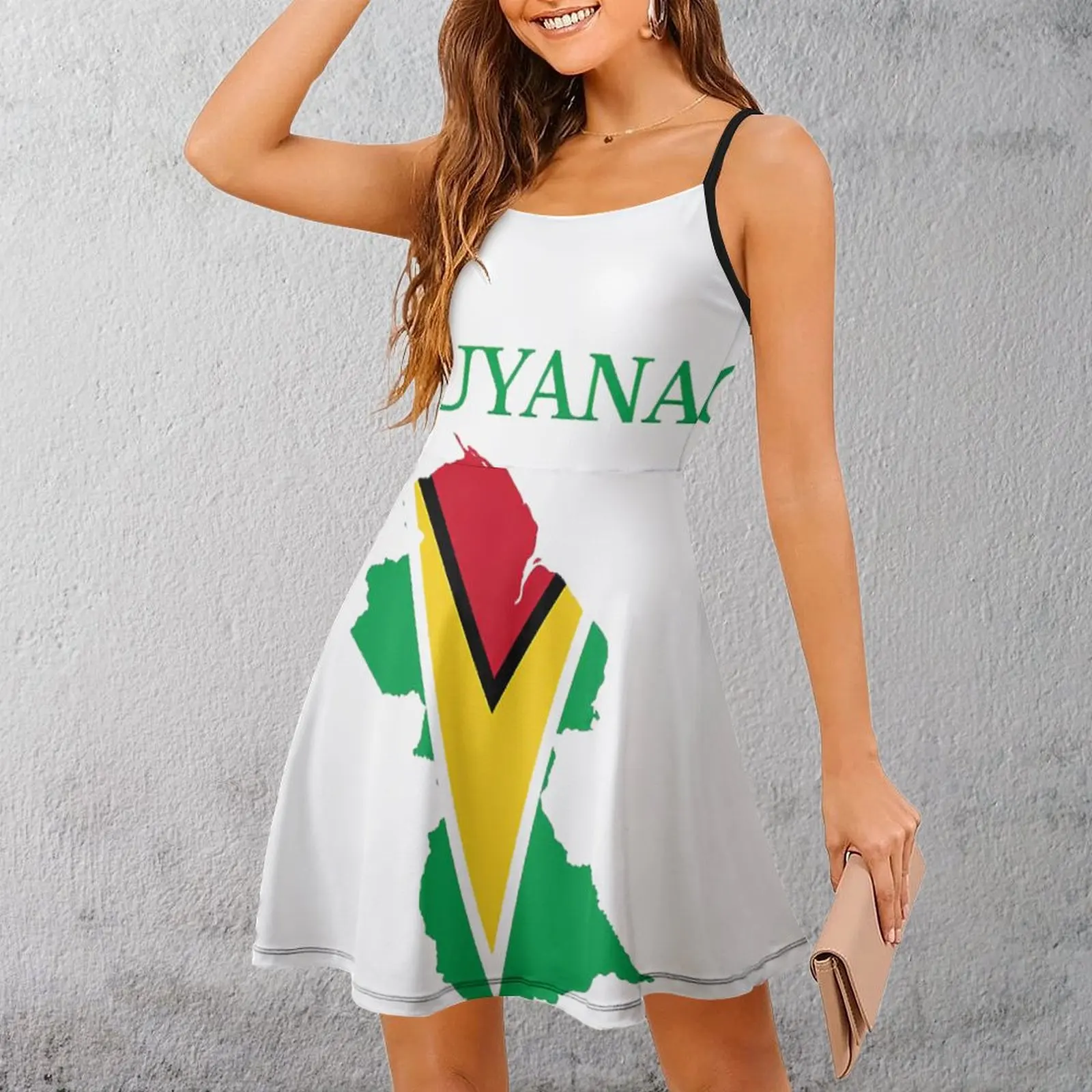 Guyana Map Flag Women's Sling Dress Humor Strappy Dress Top Quality Sexy Woman's Clothing  Clubs