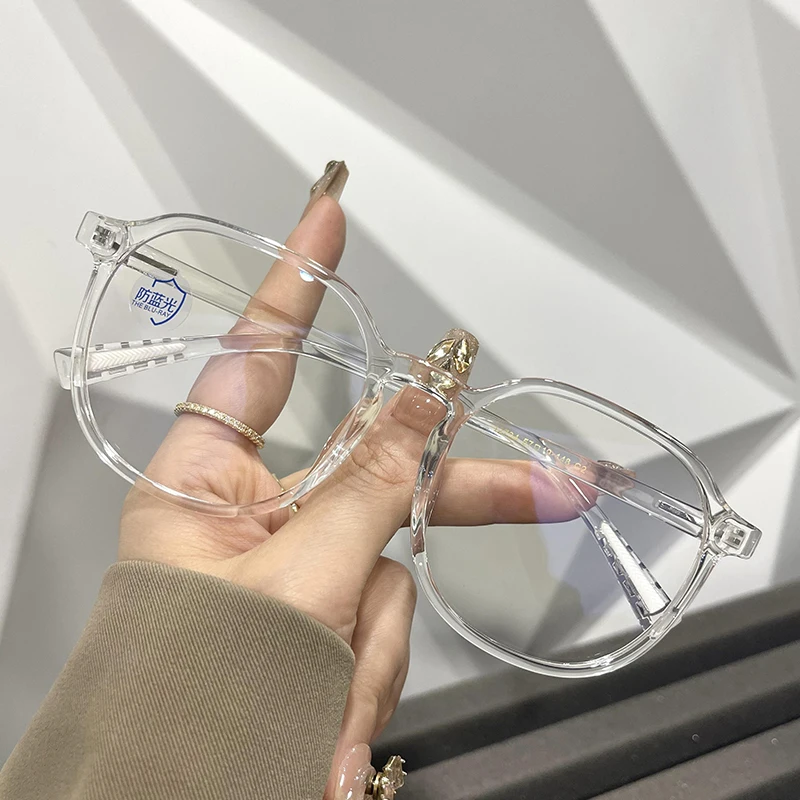 Big Size Frame Glasses for Women Round Shape TR90 Material Men's Glasses Blue Light Blocking Men's Eyeglasses