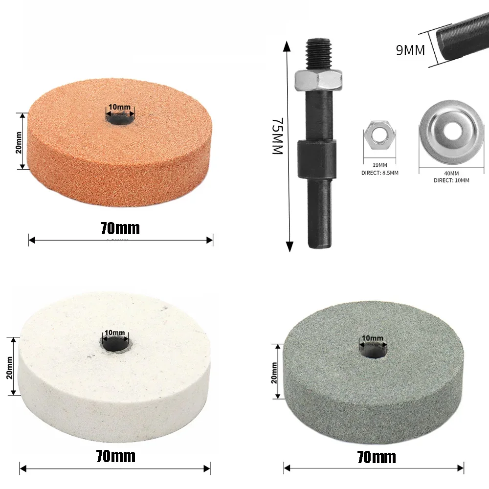 NuoDun 75mm Grinding Wheel 3 Inch Polishing Wheel Electric Drill Spin Grinding Pad For Metal Alloy Polishing With 1pcs Connector