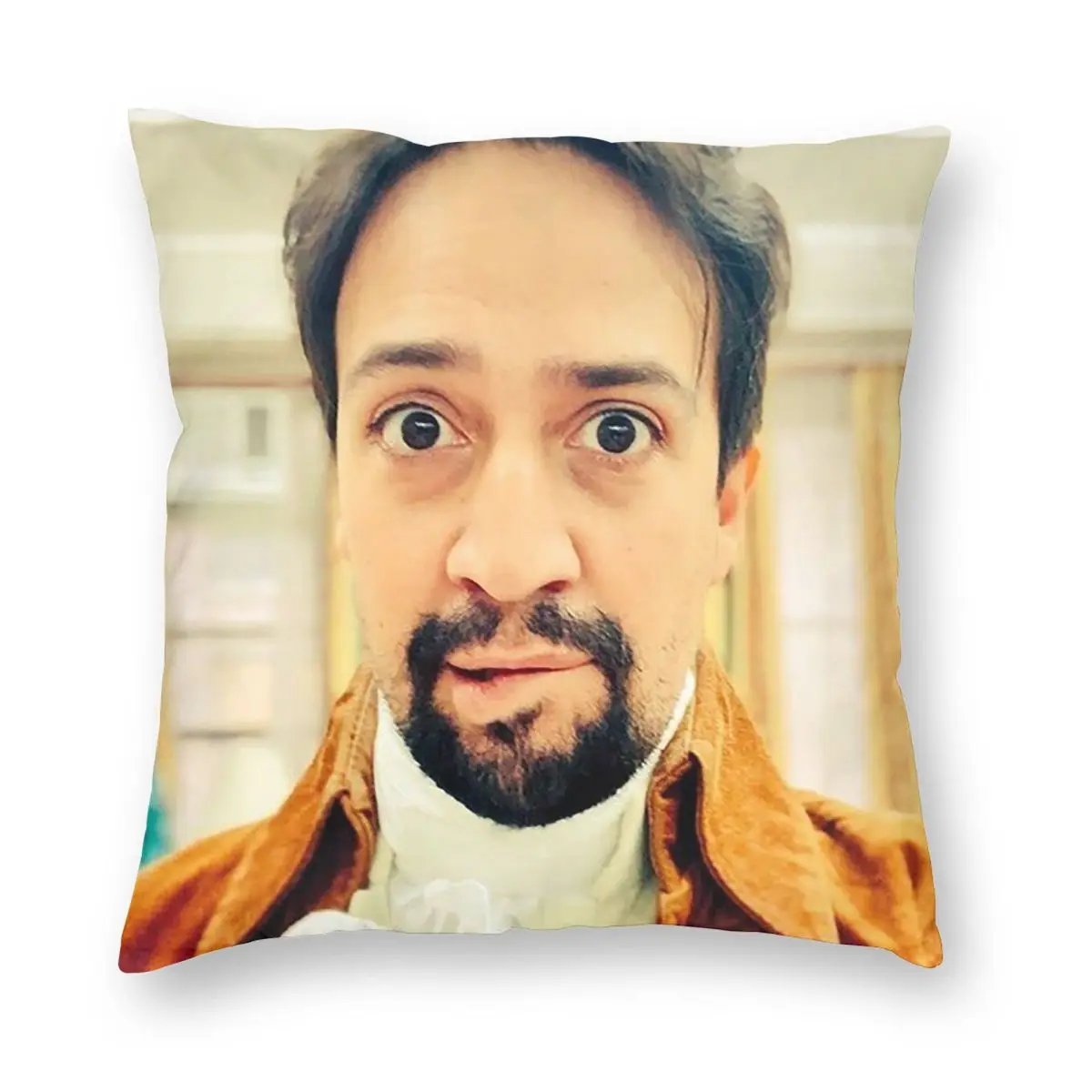 لين مانويل ميراندا عض له الشفاه مربع المخدة غطاء الوسادة الراحة كيس وسادة رمي غطاء وسادة للمنزل غرفة نوم السيارة