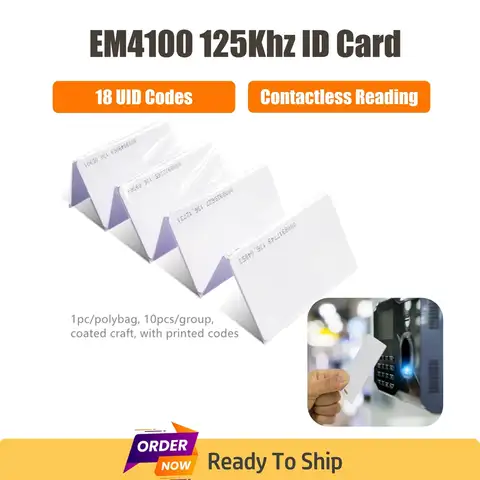 RFID 근접 카드 EM4100 ID 카드, 출입 통제용 저주파 스마트 태그, 출근 시간, 읽기 전용, 5P 125Khz