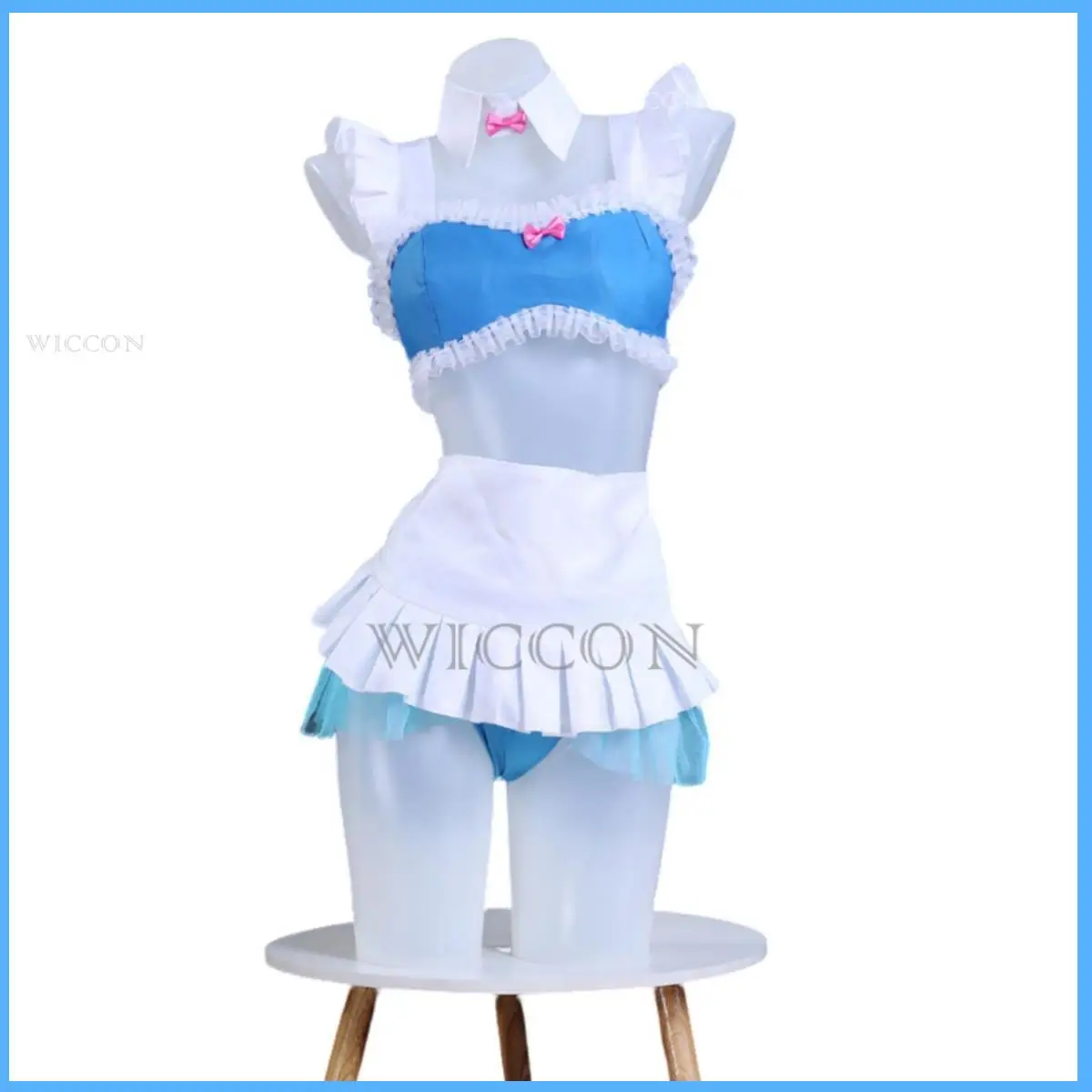 Anime Re:Life in A Different World From Zero Rem Cosplay Costume Wig Swimsuit Skirt Adult Woman Sexy Summer Sand Party Suit